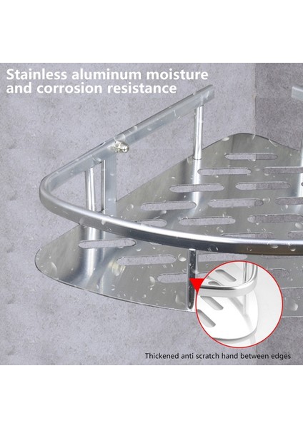 1 Çift Tarzı Banyo Köşe Duş Rafı 1 Katlı Uzay Alüminyum Banyo Raf Aksesuarları Seti Çıkarılabilir Raf (Yurt Dışından) fırsatları