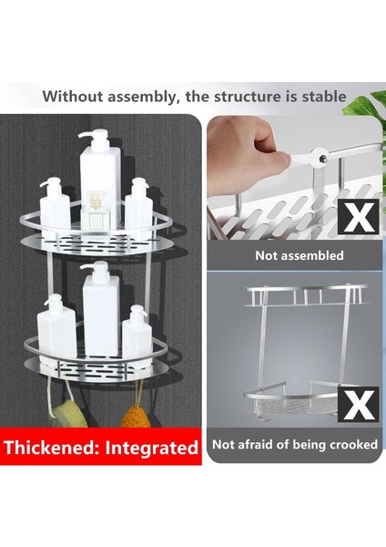 1 Çift Tarzı Banyo Köşe Duş Rafı 1 Katlı Uzay Alüminyum Banyo Raf Aksesuarları Seti Çıkarılabilir Raf (Yurt Dışından) indirimleri