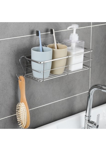 Paslanmaz Çelik Tarzı 1 Parça Paslanmaz Çelik Banyo Depolama Rafı Mutfak Banyo Tuvalet Duvar Asılı Süzgeç Depolama Rafı Organizatör Tepsi Rafı (Yurt Dışından) indirimleri