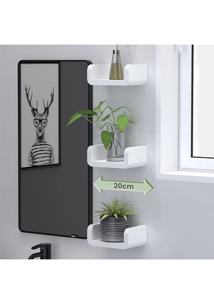 Bir Stil Perforasyonsuz Raf Beyaz Depolama Rafı Banyo Mutfak Baharat Enkaz Rafı Su Geçirmez Duvar Rafları Banyo Aksesuarları (Yurt Dışından) fırsatları