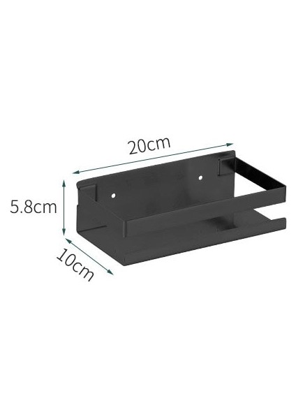 Siyah 20 cm Stili Banyo Raf Raf Mutfak Duvar Rafları Banyo Havluluk Duş Depolama Sepeti Mutfak Organizatör Banyo Hradware Aksesuarları (Yurt Dışından)