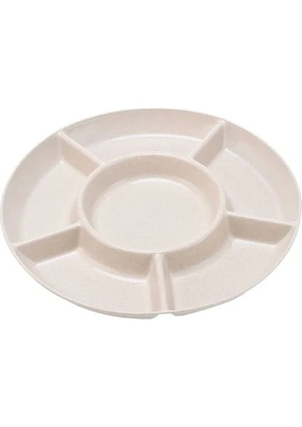 Bej Tarzı 6 Bölmeli Gıda Saklama Tepsisi Kurutulmuş Meyve Aperatif Tabağı Meze Servis Tabağı Parti Şekeri Pasta Kuruyemiş Dmple (Yurt Dışından)