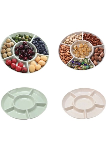 Bej Tarzı 6 Bölmeli Gıda Saklama Tepsisi Kurutulmuş Meyve Aperatif Tabağı Meze Servis Tabağı Parti Şekeri Pasta Kuruyemiş Dmple (Yurt Dışından) fırsatları