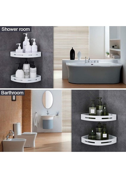 1 Adet Gümüş Tarzı Alüminyum Banyo Köşe Rafı Duş Caddy Depolama Rafları, 4 Kancalı Tuvalet Mutfak Düzenleyici Yapıştırıcı Yok Sondaj Rafları (Yurt Dışından) fiyatları