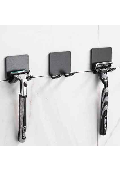 Gümüş 3 Adet Tarzı Unch Ücretsiz Jilet Tutucu Depolama Duvar Kanca Jilet Raf Erkek Tıraş Tıraş Makinesi Raf Banyo Mutfak Aksesuarları (Yurt Dışından) modelleri