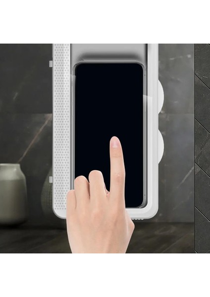 Siyah Stil Banyo Su Geçirmez Telefon Kılıfı Duvara Monte Telefon Tutucu Duş Su Geçirmez Çanta Cep Telefonu Kılıfı Tuvalet Telefon Depolama Standı (Yurt Dışından) indirimleri
