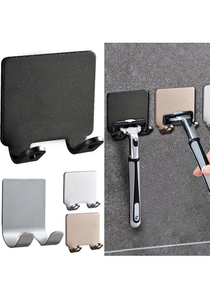 304 Paslanmaz Çelik Tarzı 1 Parça Adet Punch Ücretsiz Jilet Tutucu Depolama Kancası Duvar Erkekler Tıraş Makinesi Raf Banyo Jilet Rafı Duvar Yatak Odası Fiş Kanca Organizatör (Yurt Dışından)