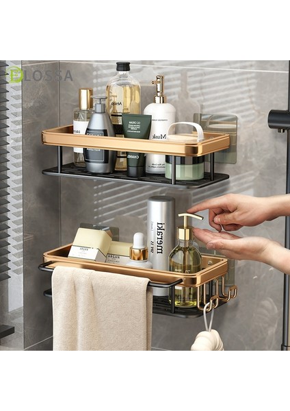 Altın Kalınlaştırmak Tarzı Yumruksuz Banyo Raf Rafları Şampuan Duş Depolama Rafı Mutfak Tutacağı Tuvalet Mutfak Düzenleyici Banyo Aksesuarları Seti (Yurt Dışından) fırsatları