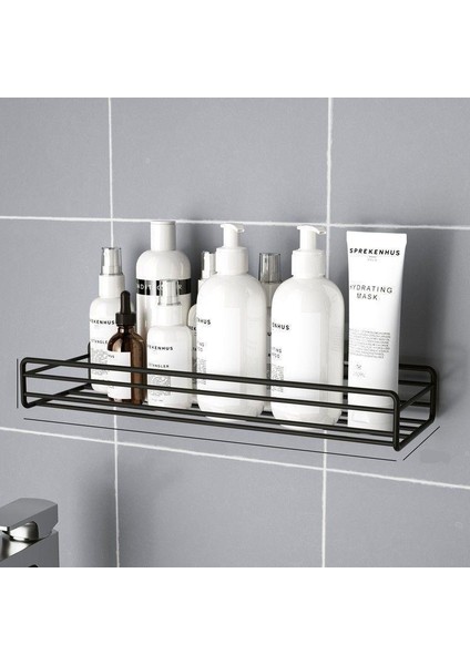 Siyah Stil Banyo Rafı Wc Şampuan Tutacağı Duş Rafları Duvara Monte Mutfak Depolama Sepeti Kozmetik Rafı Ev Düzenleyici Banyo Aksesuarları (Yurt Dışından)