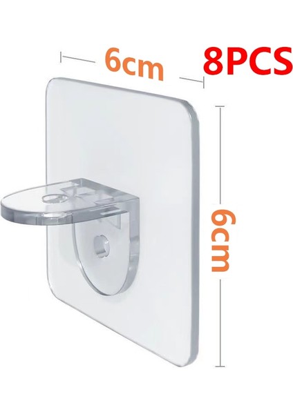 60X60MM 8 Adet Tarzı Zımbasız Dolap Katmanlı Bölmeler, Çivisiz Yapışkan Katman Desteği, Güçlü ve Sorunsuz Taşıyıcı Destek Rafı (Yurt Dışından)