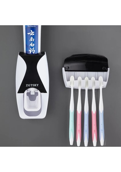 Mavi Stil Otomatik Diş Macunu Dispenseri Plastik Tembel 5 Diş Fırçası Tutucu Sıkacağı Banyo Rafları Banyo Aksesuarları (Yurt Dışından) fırsatları