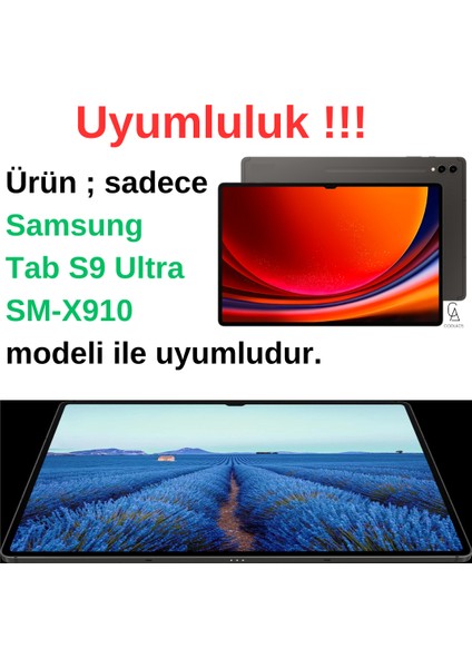 Samsung Galaxy Tab S9 Ultra Uyumlu Kılıf 3 Farklı Stand Kalemlikli Tri Folding Tablet Kılıfı