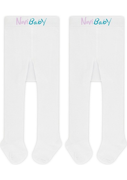 2'li Bebek Pamuklu Külotlu Çorap, Çocuk Yenidoğan Pamuk Kız Erkek Okul Çorabı, Beyaz Ekru Pembe