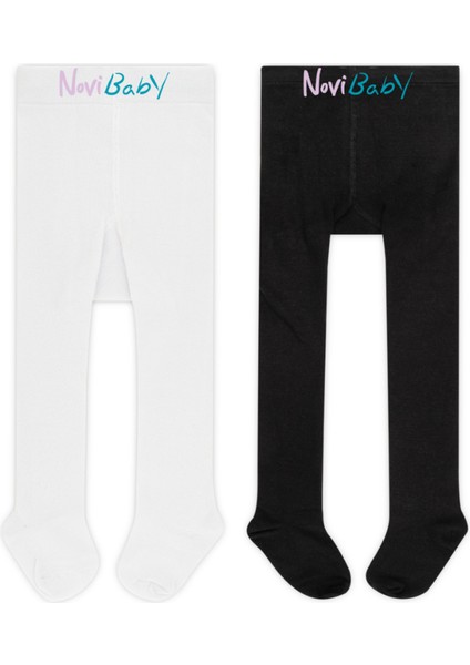 2'li Bebek Pamuklu Külotlu Çorap, Çocuk Yenidoğan Pamuk Kız Erkek Okul Çorabı, Beyaz Ekru Pembe