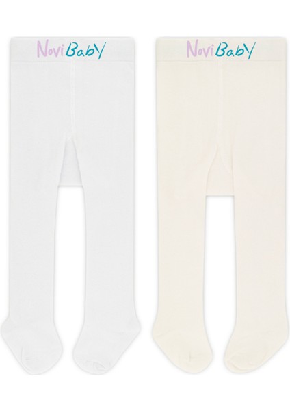 2'li Bebek Pamuklu Külotlu Çorap, Çocuk Yenidoğan Pamuk Kız Erkek Okul Çorabı, Beyaz Ekru Pembe