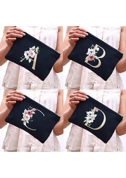 W07017-TBBK-D Stili Nedime Makyaj Çantaları Mektup Baskı Kozmetik Durumda Seyahat Tuvalet Organizatör Kadın Yıkama Saklama Çantası Çanta Düğün Gelin Hediyeleri (Yurt Dışından) fiyatları