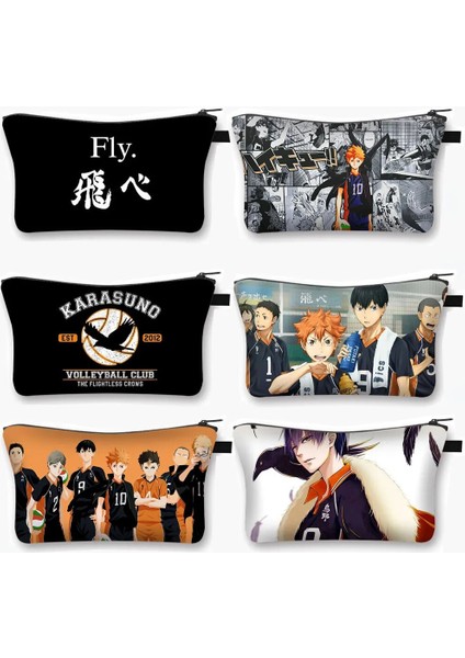 SHZBHKAIYUUCW06 Stili Voleybol Anime Haikyuu!! Kozmetik Çantası Oya Oya Oya Haikyuu Kadın Makyaj Çantası Shoyo Hinata Fly Yüksek Kız Makyaj Organizatör Çantaları (Yurt Dışından) modelleri
