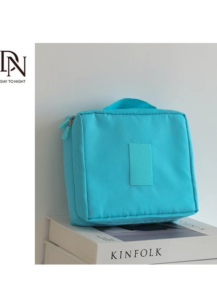 Kara Limon Stili 22X8X8CM Dn Mini Taşınabilir Kozmetik Makyaj Çantası Yıkama Organizatör Saklama Torbaları Kadın Seyahat Çift Katmanlı Güzellik Tuvalet Kılıfı Kiti Banyo Kılıfı (Yurt Dışından) fırsatları