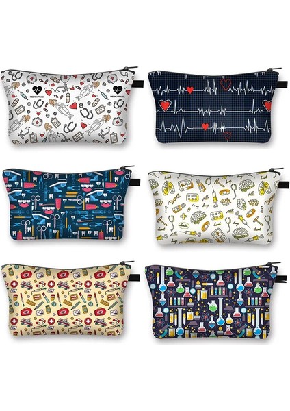 SHZBNURSE01 Stili Hemşire Elektrokardiyogram Baskı Bayan Kozmetik Çantası Hapları Hemşire Kız Saklama Çantası Moda Kozmetik Çantası (Yurt Dışından) fiyatları