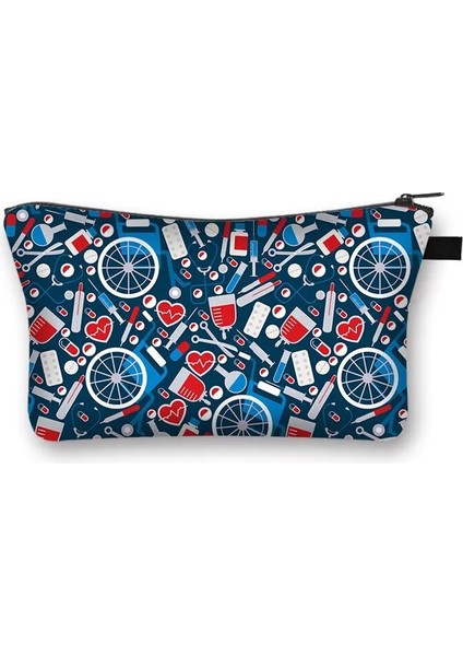 SHZBNURSE01 Stili Hemşire Elektrokardiyogram Baskı Bayan Kozmetik Çantası Hapları Hemşire Kız Saklama Çantası Moda Kozmetik Çantası (Yurt Dışından) fırsatları