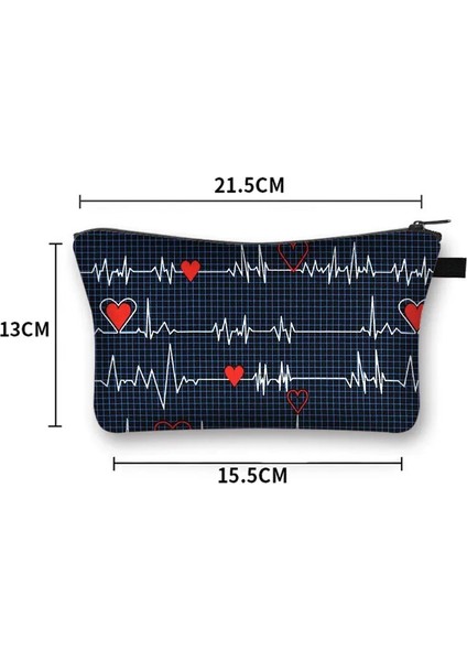 SHZBNURSE01 Stili Hemşire Elektrokardiyogram Baskı Bayan Kozmetik Çantası Hapları Hemşire Kız Saklama Çantası Moda Kozmetik Çantası (Yurt Dışından) indirimleri