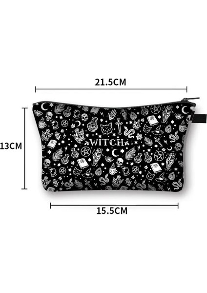 HZBWITCHCW22 Stili Cadı ve Kara Kedi Baskı Kozmetik Durumda Büyücülük Kadın Makyaj Çantaları Bayanlar Seyahat Kızlar Için Saklama Çantası Makyaj Çantaları Organizatörler (Yurt Dışından) indirimleri