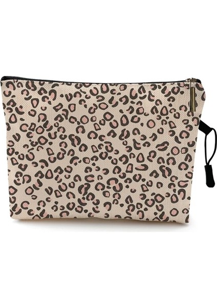 Desen 3 Stili 22X13CM Suya Dayanıklı Makyaj Çantası Zebra Şerit Kahverengi Pembe Leopar Baskı Keten Kozmetik Çantası Organizatör Çantası Kadın Güzellik Çantası Seyahat Çantaları (Yurt Dışından)