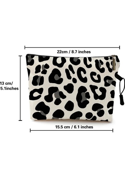 Desen 3 Stili 22X13CM Suya Dayanıklı Makyaj Çantası Zebra Şerit Kahverengi Pembe Leopar Baskı Keten Kozmetik Çantası Organizatör Çantası Kadın Güzellik Çantası Seyahat Çantaları (Yurt Dışından)