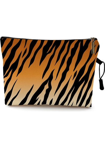 Desen 6 Stili 22X13CM Suya Dayanıklı Makyaj Çantası Zebra Şerit Kahverengi Pembe Leopar Baskı Keten Kozmetik Çantası Organizatör Çantası Kadın Güzellik Çantası Seyahat Çantaları (Yurt Dışından)
