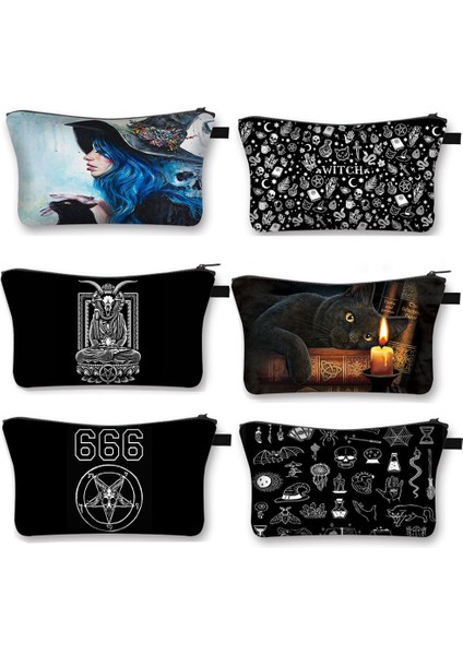 SHZBGOTHICE17 Tarzı Gotik Melek Wicca Cadı Kozmetik Çantası Kadın Makyaj Çantası Lady Kozmetik Çantaları Seyahat Için Taşınabilir Kız Makyaj Ruj Organizatör (Yurt Dışından) fiyatları