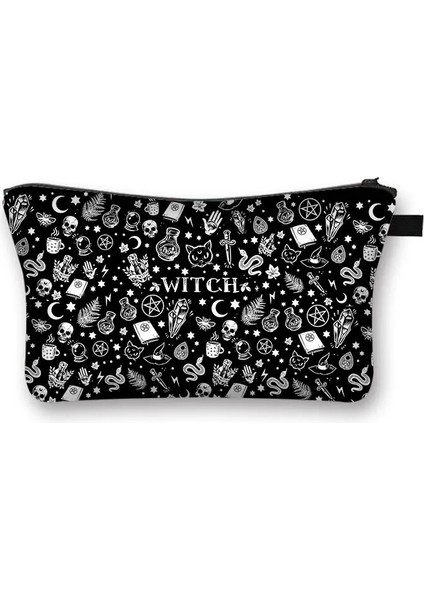 SHZBWITCH01 Stili Gotik Melek Wicca Cadı Kozmetik Çantası Kadın Makyaj Çantası Lady Kozmetik Çantaları Seyahat Için Taşınabilir Kız Makyaj Ruj Organizatör (Yurt Dışından)