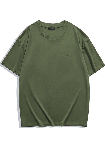 Unisex Oversize Basic T-Shirt Haki
