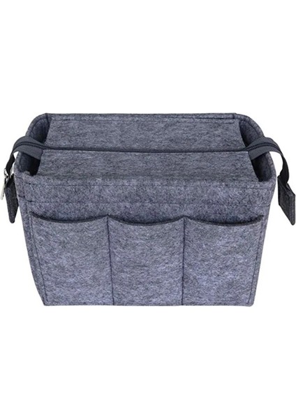 Koyu Gri Tarzı Kadın Makyaj Organizatör Çanta Seyahat Iç Çanta Için Ekleme Çanta Keçe Kız Taşınabilir Kozmetik Çantaları Fit Çeşitli Saklama Çantası (Yurt Dışından)