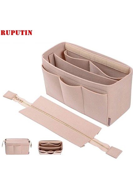 Koyu Gri Tarzı Kadın Makyaj Organizatör Çanta Seyahat Iç Çanta Için Ekleme Çanta Keçe Kız Taşınabilir Kozmetik Çantaları Fit Çeşitli Saklama Çantası (Yurt Dışından) fiyatları