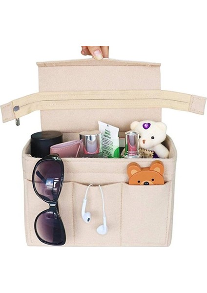 Koyu Gri Tarzı Kadın Makyaj Organizatör Çanta Seyahat Iç Çanta Için Ekleme Çanta Keçe Kız Taşınabilir Kozmetik Çantaları Fit Çeşitli Saklama Çantası (Yurt Dışından) modelleri