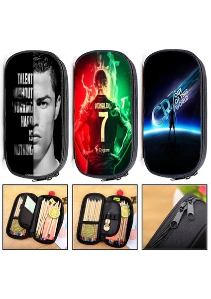 No.12 Tarzı Cristiano Ronald Büyük Kapasiteli Kalem Kutusu Cr7 Sevimli Kız Su Geçirmez Kalem Kutusu Kırtasiye Okula Geri Kalem Depolama (Yurt Dışından) fiyatları