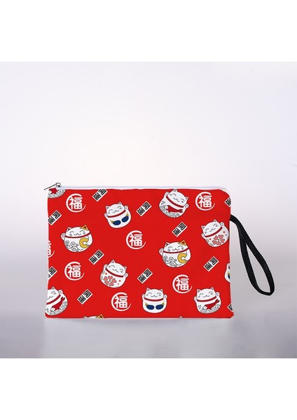 No.9 Tarzı L Beden Kadın Kozmetik Çantası Japon Şanslı Kedi Dijital Baskı Kozmetik Çantası Seyahat Saklama Çantası Kozmetik Çantası (Yurt Dışından) modelleri