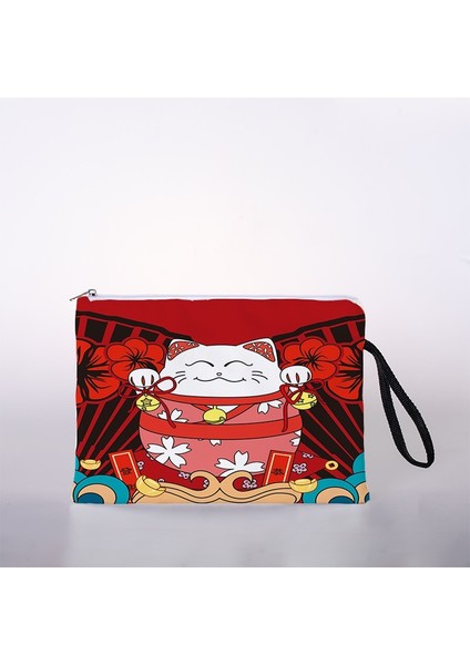 No.9 Tarzı L Beden Kadın Kozmetik Çantası Japon Şanslı Kedi Dijital Baskı Kozmetik Çantası Seyahat Saklama Çantası Kozmetik Çantası (Yurt Dışından) indirimleri