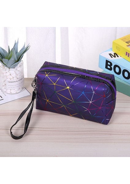 No.3 Tarzı Fudeam Pu Renkli Çizgili Kadın Su Geçirmez Kozmetik Çantası Tuvalet Eşyaları Depolama Organize Taşınabilir Çanta Kadın Seyahat Makyaj Çantaları (Yurt Dışından)