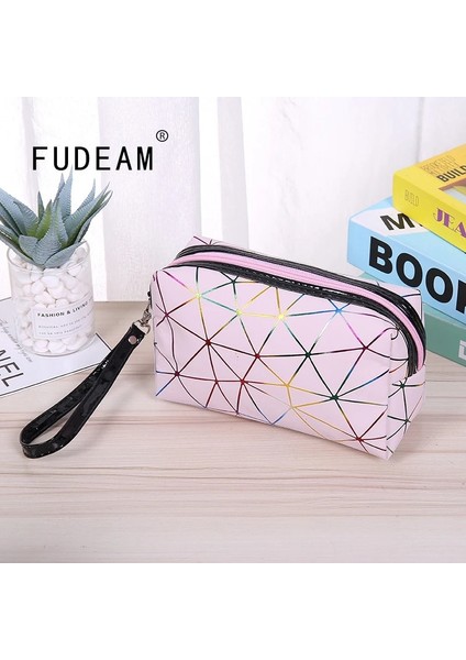 No.3 Tarzı Fudeam Pu Renkli Çizgili Kadın Su Geçirmez Kozmetik Çantası Tuvalet Eşyaları Depolama Organize Taşınabilir Çanta Kadın Seyahat Makyaj Çantaları (Yurt Dışından) fiyatları