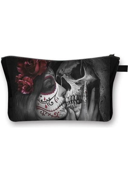 SHZBGOTHICE14 Tarzı Gothic Girs Kozmetik Çantası Kadın Makyaj Çantası Kız Kafatası Baskı Kozmetik Çantası Tuvalet Çantası Fermuar Kılıfı Seyahat Organizatör Çantaları (Yurt Dışından)