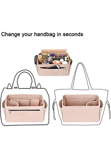 30X16X16CM Tarzı Makyaj Organizatör Keçe Kumaş Çanta Organizatör Ekleme Çanta Seyahat Iç Çanta Taşınabilir Kozmetik Çantaları Speedy Neverfull Uyar (Yurt Dışından) indirimleri