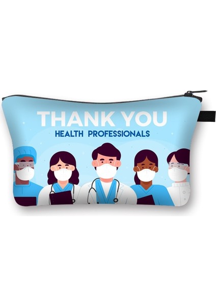 SHZBBLM85 Stili Hemşire Hastane Doktor Desen Sevimli Kozmetik Durumda Profesyonel Kadınlar Için Makyaj Çantası Moda Saklama Torbaları Çanta Fermuar Kılıfı (Yurt Dışından)