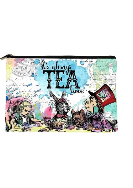 HZ165 Stili Kadın Alice Wonderland Baskılı Makyaj Çantası Moda Kadın Kozmetik Organizatör Çantası Seyahat Için Renkli Bayan Çantası Için Saklama Çantası (Yurt Dışından)
