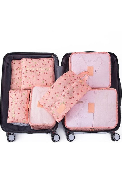 Pembe Kiraz Stili Yeni Et Seyahat Örgü Çantalar Bagaj Organizatör Giysileri Fg Kiti Kozmetik Çantası Makyaj Çantası Ev Ayakkabıları Iç Çamaşırı Saklama Çantası (Yurt Dışından)
