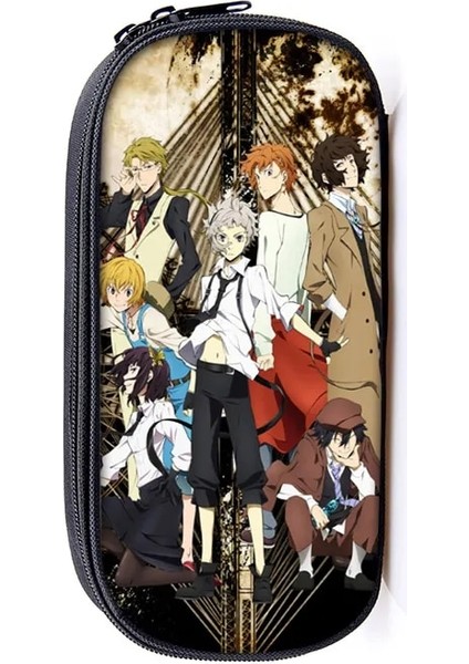 DQBBBUNGOSTRY07 Stili Anime Bungou Sokak Köpekleri Kozmetik Kılıfları Erkek Kız Karikatür Kalemlik Okul Çantası Dazai Osamu Chuya Nakahara Bungo Sokak Köpek Çantası (Yurt Dışından)
