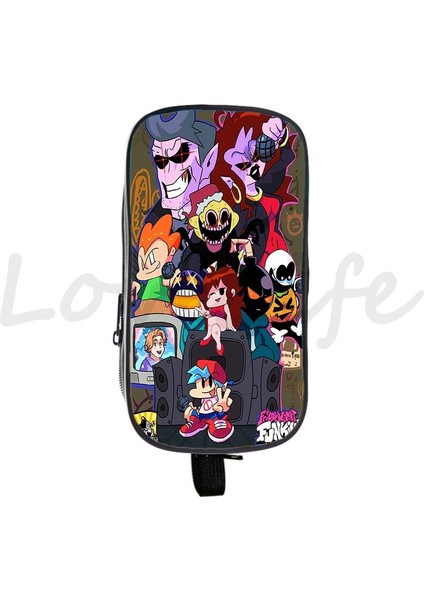 No.25 Tarzı 3D Video Oyunu Cuma Gecesi Funkin Kalem Kutusu Çocuklar Kalem Çantası Erkek Kız Çift Katmanlı Kalem Çantası Öğrenci Karikatür Kırtasiye Kalem Kılıfı (Yurt Dışından) fırsatları