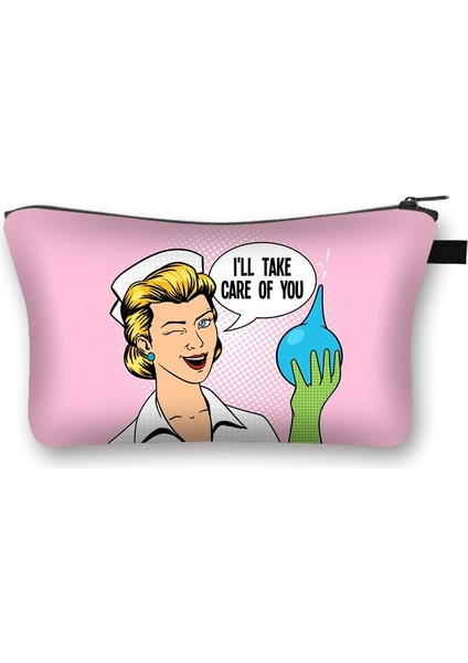 SHZBBLM81 Stili Hemşire Hastane Doktor Desen Sevimli Kozmetik Durumda Profesyonel Kadınlar Için Makyaj Çantası Moda Saklama Torbaları Çanta Fermuar Kılıfı (Yurt Dışından)
