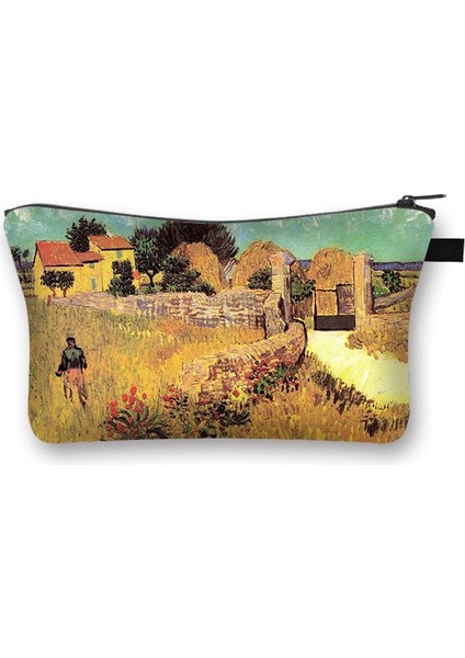 SHZBMONET07 Stili Yıldızlı Gece K Nilüfer Boyama Kozmetik Çantası Van Gogh Gustav Klimt Monet Kadın Makyaj Çantası Bayanlar Kozmetik Çantası (Yurt Dışından)