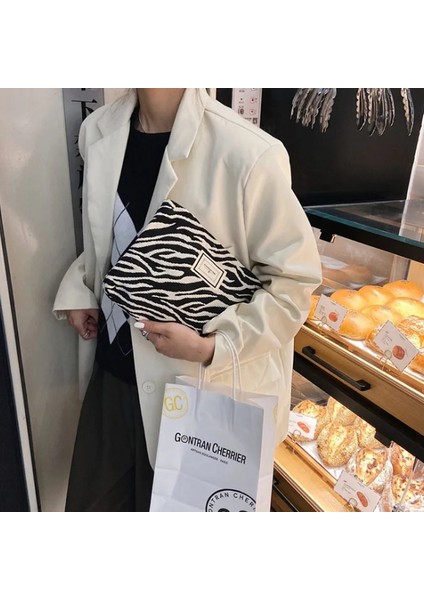Dalgalı Tahıl Stili Makyaj Çantası Kadın Leopar Zebra Kozmetik Çantası Kılıfı Tuval Fermuar Makyaj Çantası Seyahat Yıkama Makyaj Organizatör Güzellik Kılıfı (Yurt Dışından) fiyatları